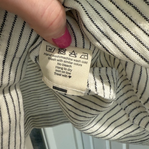 Off On Clothing 100% Linen Striped Tank Top - Picture 5 of 6